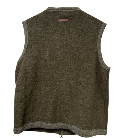 LAUREN Ralph Lauren Womens Fleece Vest Medium Olive Green Equestrian Preppy Zip - Picture 3 of 9